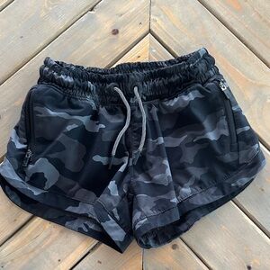 Athleta Kids Black Camouflage Shorts